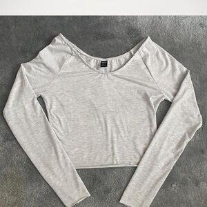 Gray Long Sleeve Top